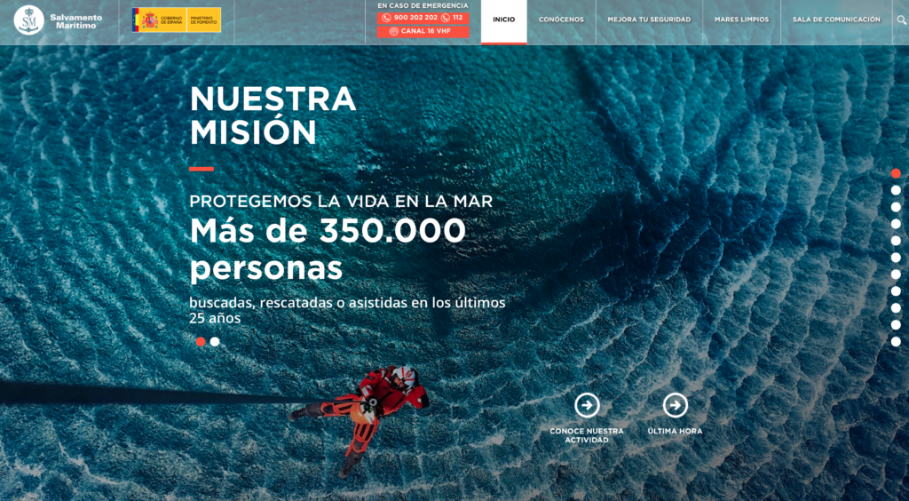 Web Salvamento Marítimo (Ministerio de Fomento)